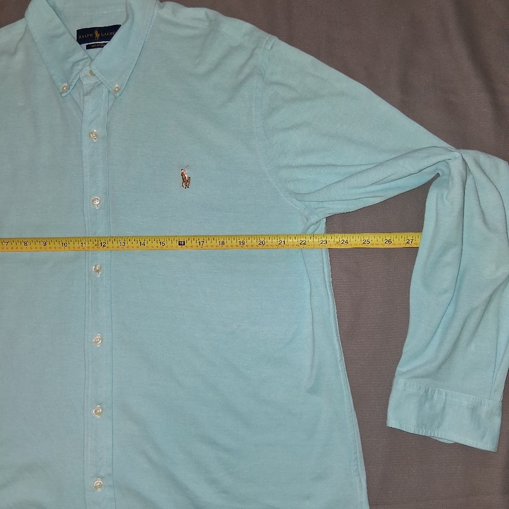 Ralph Lauren Knit Oxford Men SZ XL Light Blue Casual Button Down Shirt - Picture 10 of 15